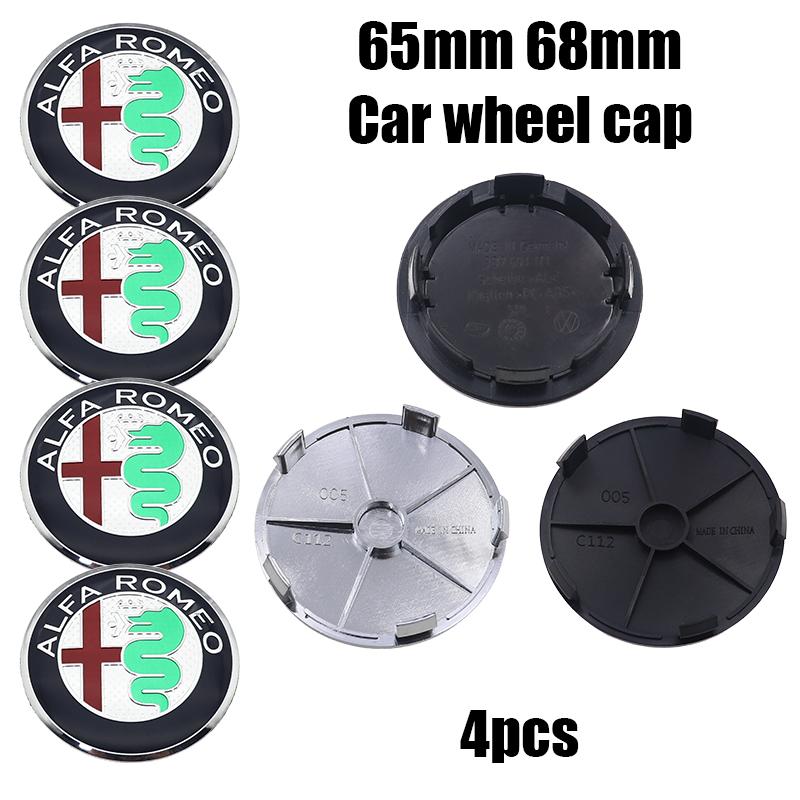 IMKC9 4pcs 65mm 68mm alfa romeo 3D Car wheel emblem Wheel Center Hub auto Rim refit dust-proof badge covers cap styling accessories