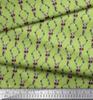 Soimoi Green Poly Crepe Fabric Damask Floral Print Fabric by metre 42 Inch