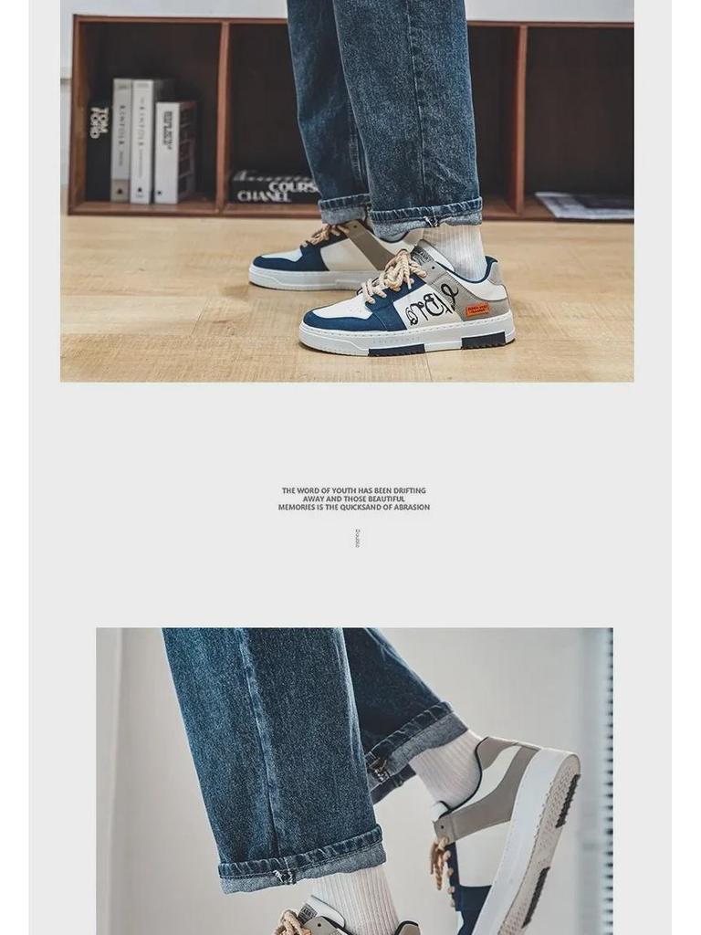 Новые весенние мужские корейские парусиновые кроссовки 2024 года — модная и универсальная повседневная обувь для студентов