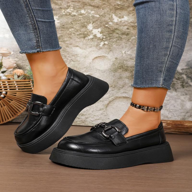 Весенне-осенние туфли на высоком каблуке с неглубоким вырезом, однотонные, на толстой подошве, модные, новые, удобные, повседневные женские туфли