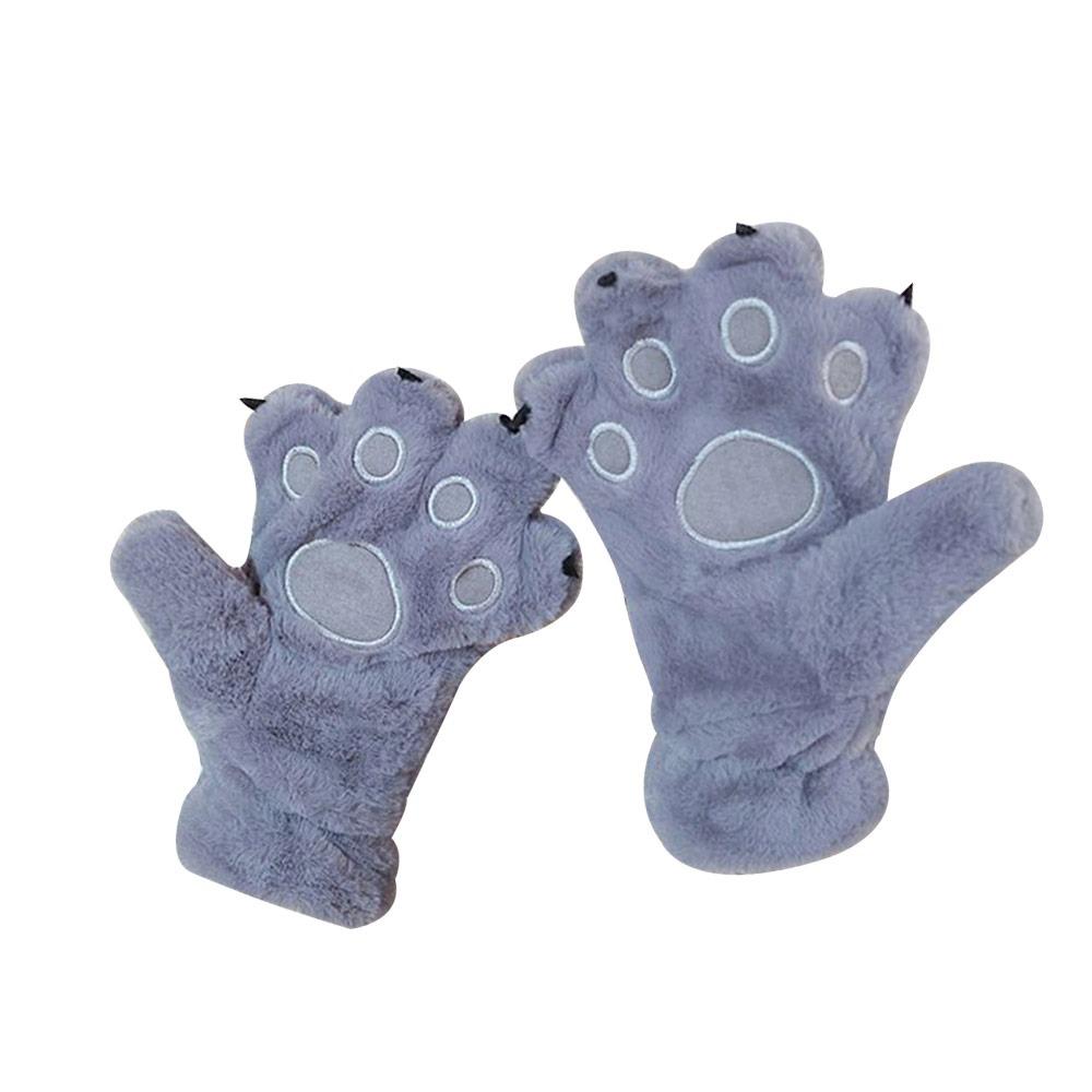 Plush Furry Mittens Bear Paw Animal Gloves Fashion Cat Paw Gloves Cosplay