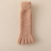 1 Pair Coral Fleece Toe Socks Winter Thick Warm Five Finger Split-Toe Floor Socks Plush Sleep Socks Non-Slip Mid-Calf Socks for Home
