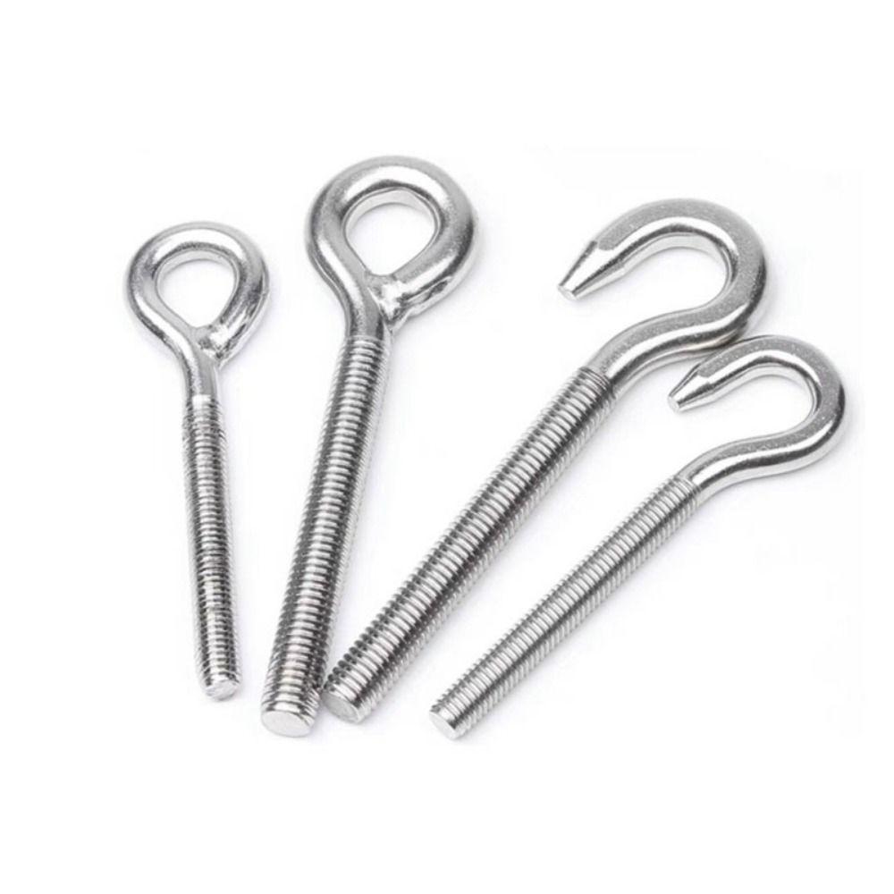 1Pc 304 Stainless Steel Sheep Eye Screw Fasteners Tools Hanging Hook Durable Bolt Ring Hardware