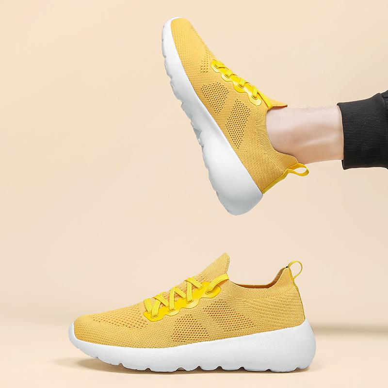 Мода 2025 Желтые кроссовки для бега Мужские спортивные кроссовки для ходьбы Сетка Сверхлегкая дышащая обувь Для активного отдыха Спортивная обувь для бега