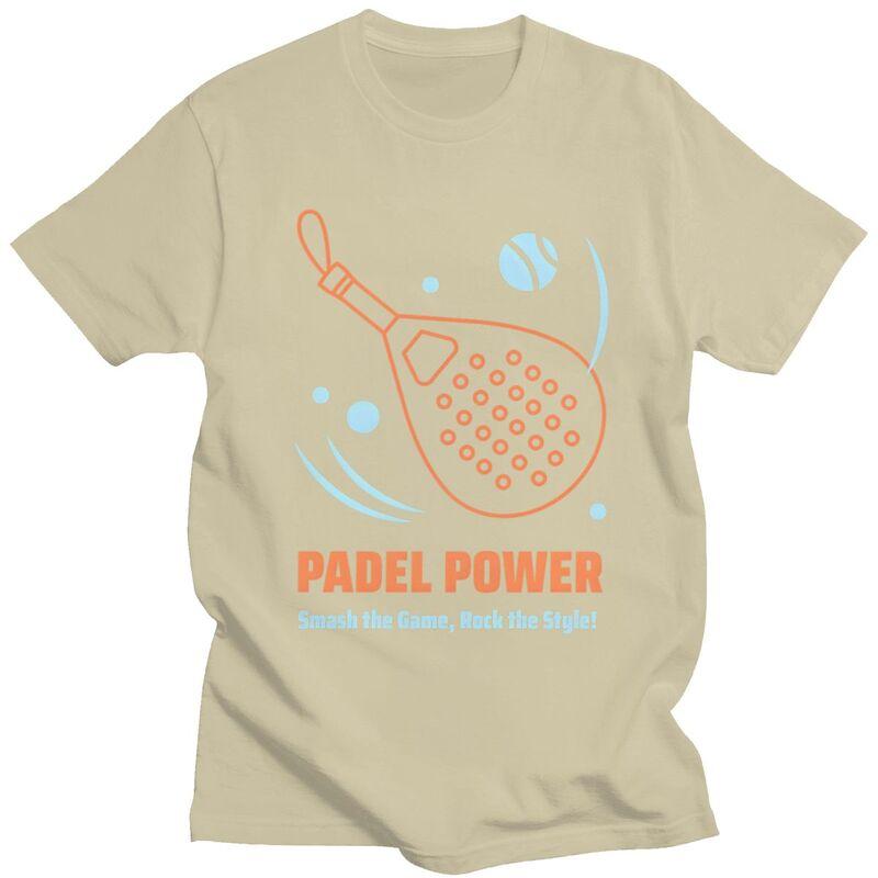 Padel Power Padel Tennis Player T Shirt for Unisex Pure Cotton Tshirt Casual Sumer Style Short Sleeve Tee Shirt Loose Fit
