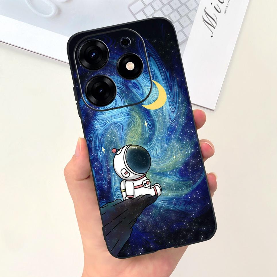 Для Tecno Spark 10 Pro 10C Spark 9 Pro 9T Spark 8C Spark 7 Чехол для телефона Черное Небо Луна Ночь Стильный Бампер Оболочка Жидкий Силикон