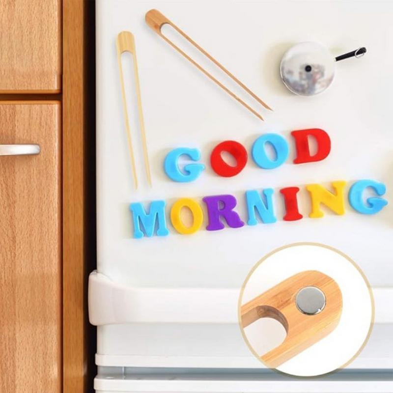 1 шт. Деревянные щипцы для тостера Магнитная подставка Круглая головка Многоразовые Легко моющиеся Кухонные инструменты Посуда для приготовления хлеба