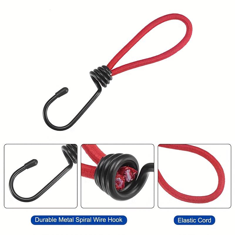 10Pcs Heavy Duty Bungee Cords With Hooks - Ideal For Tarps, Tents, Wire Racks, Camping Carts & More, Secure & Easy Tie-Down, Cam