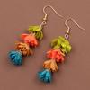 1 пара многослойных сережек-капель для пирсинга, тканевые серьги-крючки с кисточками и цветами, ювелирные изделия в подарок