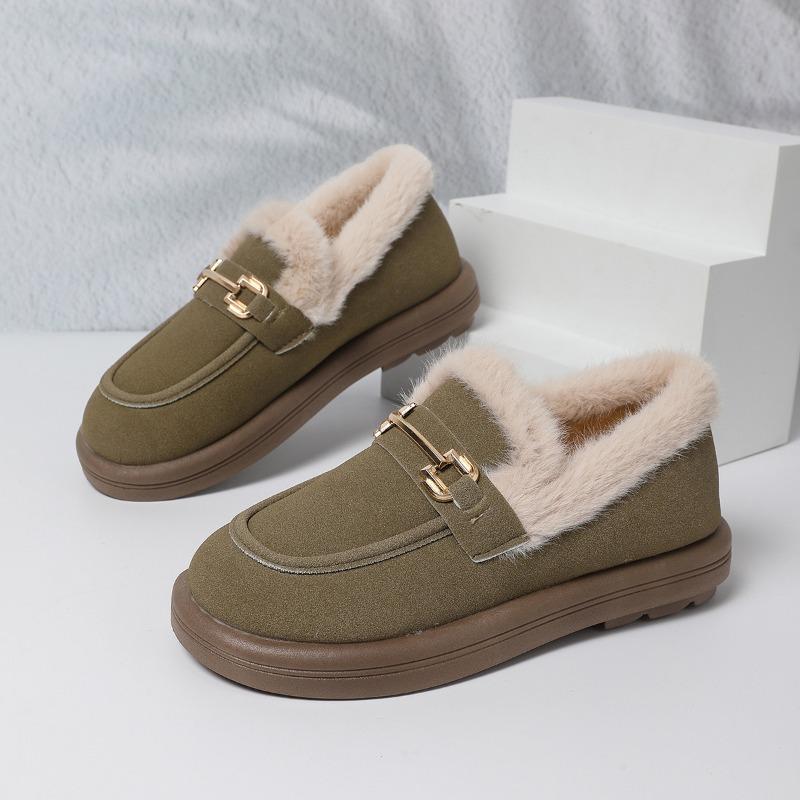 Foreign Trade Large Size Casual Snow Boots Women's Winter New Low-top Short Tube One-pedal Loafer Cotton Shoes with Velvet