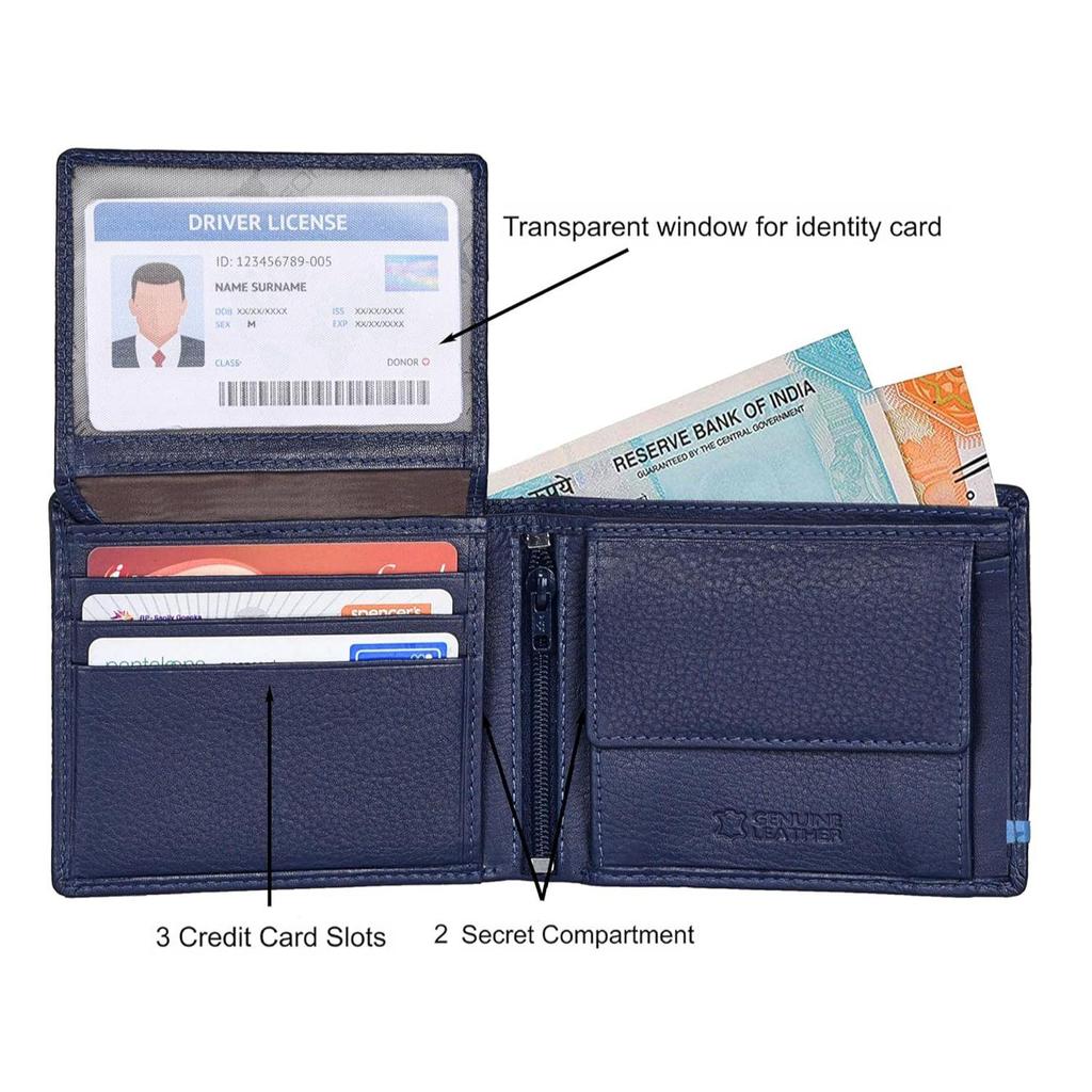 Кошелек из кожи Stag Blueberry/Blue для мужчин