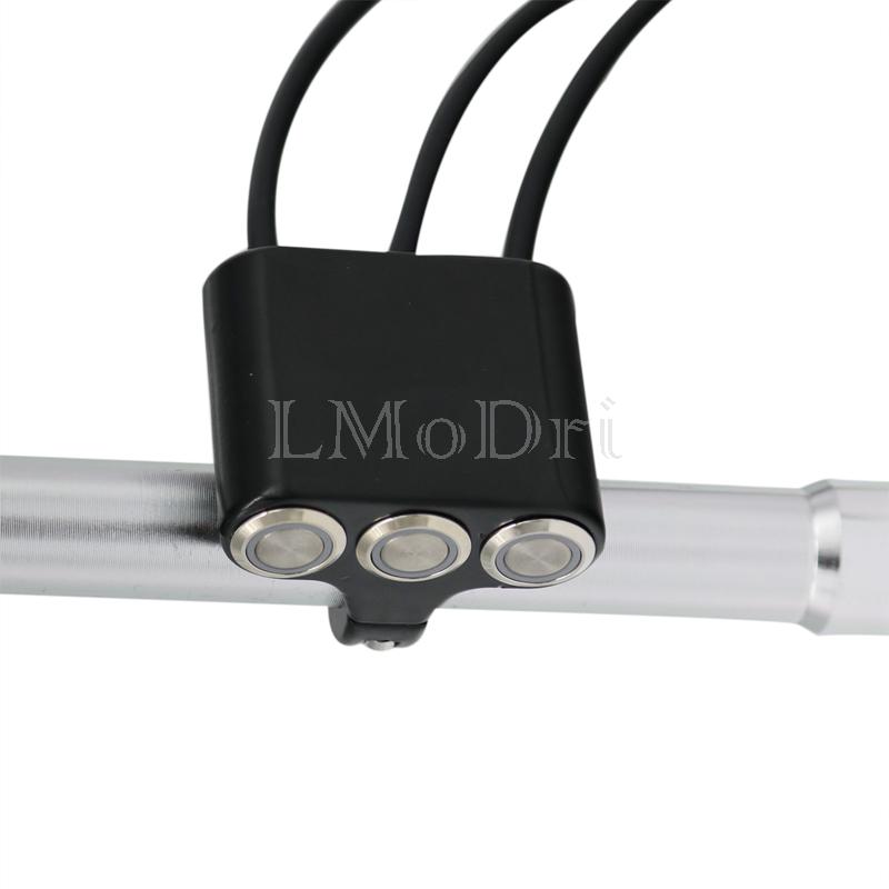 LMoDri Мотоциклетный переключатель 22 мм крепление на руль переключатели фары аварийная сигнализация тормоза противотуманные фары ВКЛ-ВЫКЛ алюминиевый сплав с индикатором