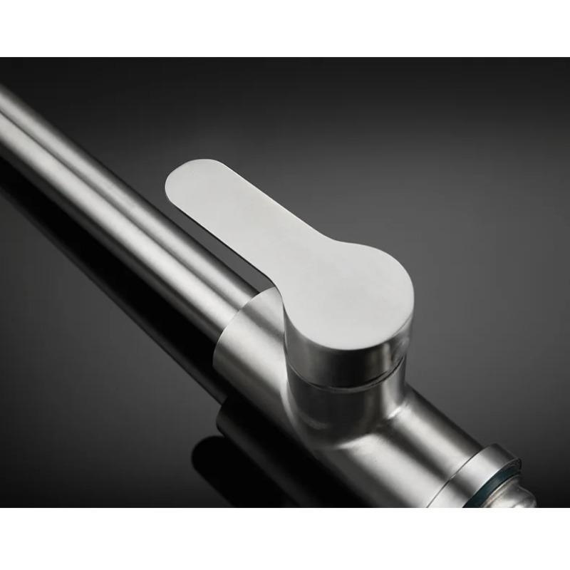 Матовый никель, кухонный смеситель с одним отверстием, выдвижной излив, смеситель для кухонной мойки, распылительная головка, хромированный/черный смеситель