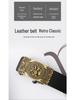 Chinese Zodiac Retro Men's Automatic Cowhide Leather Belt