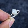 Rainbow Moonstone Gemstone Handmade 925 Sterling Silver Jewelry Ring Size 7 MM-3425