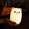 Милый силиконовый ночник в виде животного с функцией автоматического выключения, регулируемая яркость, перезаряжаемый 7