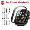 PC Case+Glass for Xiaomi Redmi Watch 4 3 Tempered Glass Anti-scratch Film Bumper Protective Cover for Redmi Watch 3 Active/3Lite