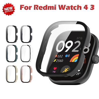 Чехол из ПК + стекло для Xiaomi Redmi Watch 4 3, закаленное стекло, антицарапающая пленка, защитный чехол для Redmi Watch 3 Active/3Lite