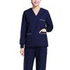 1Sets Nursing Uniforms Long Sleeve Nursing Clothing V Neck Nurse Workwear With Pocket Surgical Gown Casual