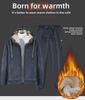 Men's Fleece Hooded Cardigan & Sweater Suit - Warm Casual Wear for Autumn/Winter