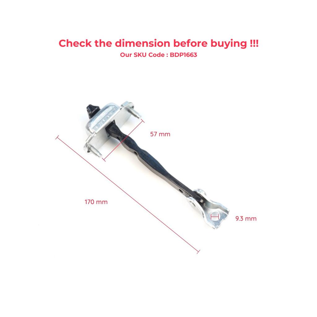 EDP1663-1 2 Pieces Front Door Hinge Brake Stop Check Assy Limiter Strap for Citroen C3 MK4 e-C3 2024-On Fiat Grande Panda 9846733780