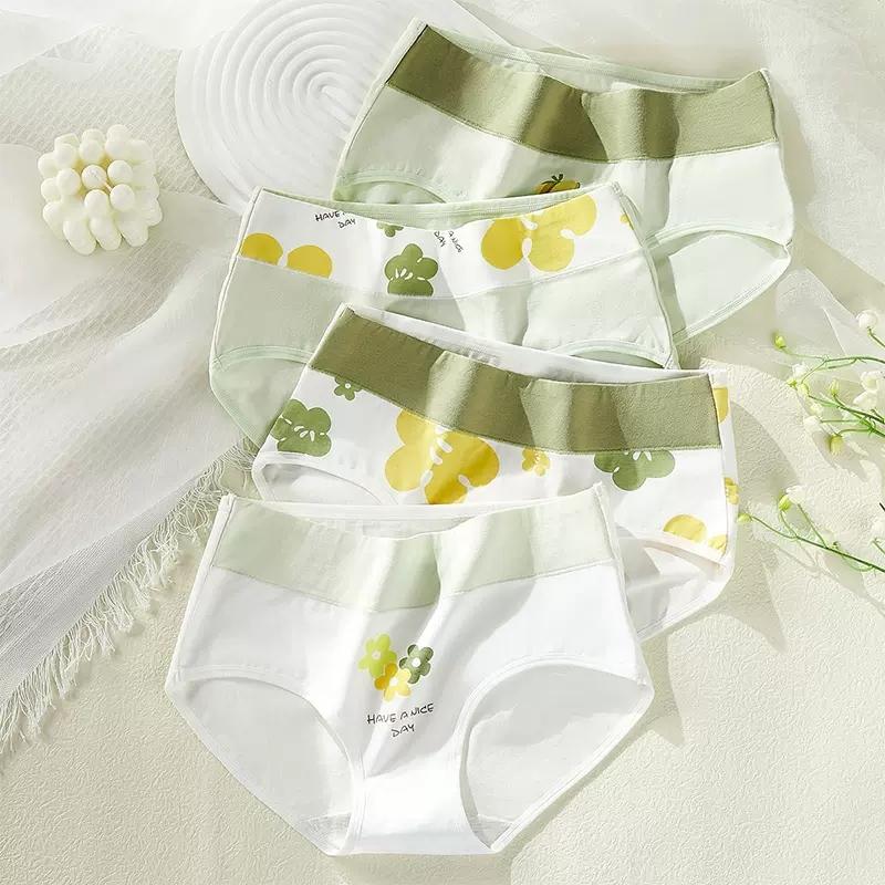 4 шт. хлопковые женские трусики с высокой талией, нижнее белье для похудения, большие размеры, дышащие милые трусики для девочек, мягкое женское белье