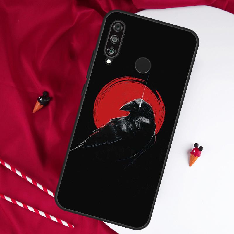 Raven Dark Crow Skull For Huawei Nova 7i 8i 11i 12i 12s 10 9 SE Y90 Y60 Y70 Y72 Y61 Y91 P60 Pro P30 P40 Lite Case