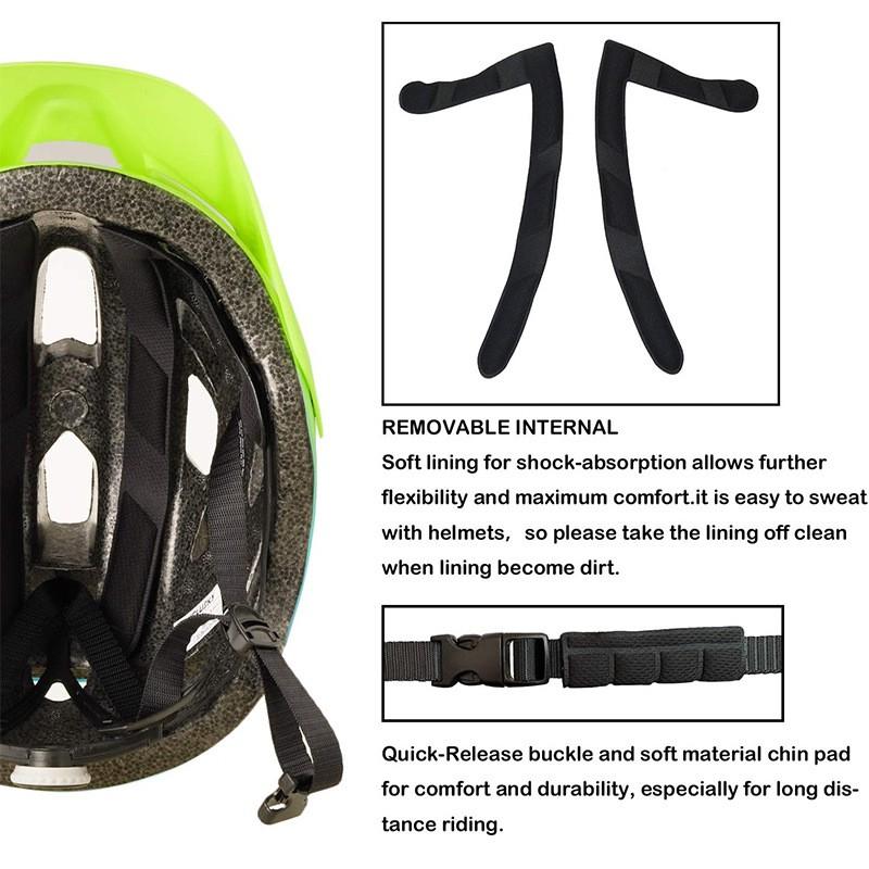 Adult Cycling Helmet With USB Rechargeable Rear Warning Light Road Bike Outdoor Safety