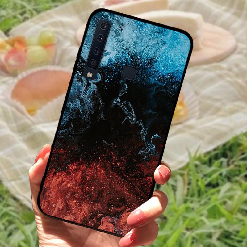 Для Samsung A9 2018 Чехол-крышка A7 2018 Силиконовый Мягкий Мраморный Черный Бампер Funda Coque для Samsung Galaxy A7 A9 2018 Защитный