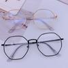 Fashion Octagon Metal Vision Care Eyeglasses Myopia Optical Mirror Anti-blue Light Glasses