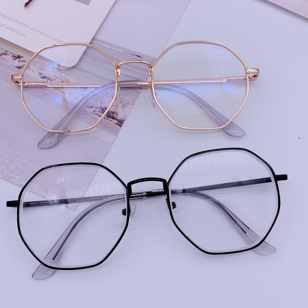 Retro Octagon Eye wear Eyeglasses Anti-blue Light Glasses Myopia Optical Mirror Vision Care