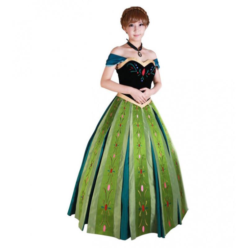 Frozen Princess Anna Dress, Princess Anna Embroidered Dress Dress Anime