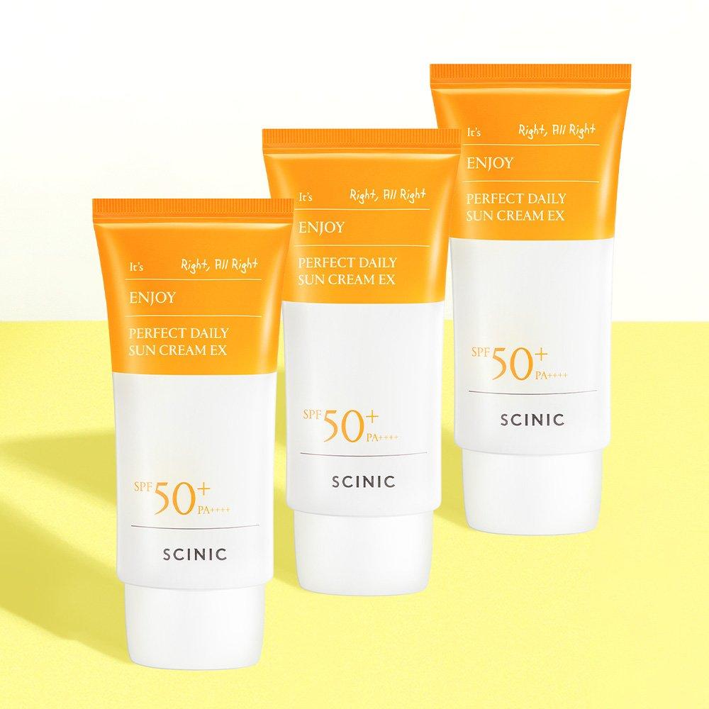 Scinic Наслаждайтесь Perfect Daily Sun Cream EX 50 мл X3 шт.