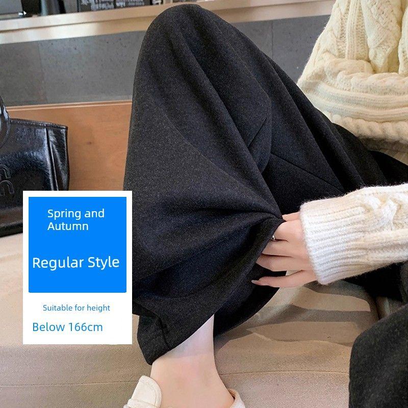 Pear-Shaped Body Shape, Extra Large Size 150kg Plus-Size Soft Narrow Wide-Leg Pants for Women, New Spring Style Glutinous Rice Straight-Leg Pants