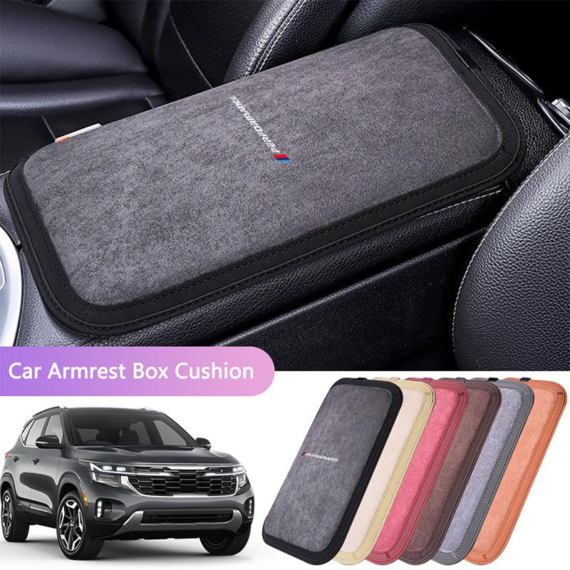 Leather Car Armrest Box Pad Auto Armrest Mat Accessories For BMW Performance M F31 F34 F32 E39 E52 E53 E60 E90 E91 E92 E93 F01