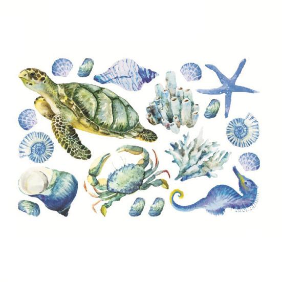 1/4 шт. стикер на стену тема подводного мира морская трава пузырь черепаха морской конек ПВХ украшение для гостиной спальни настенная художественная наклейка товары для дома