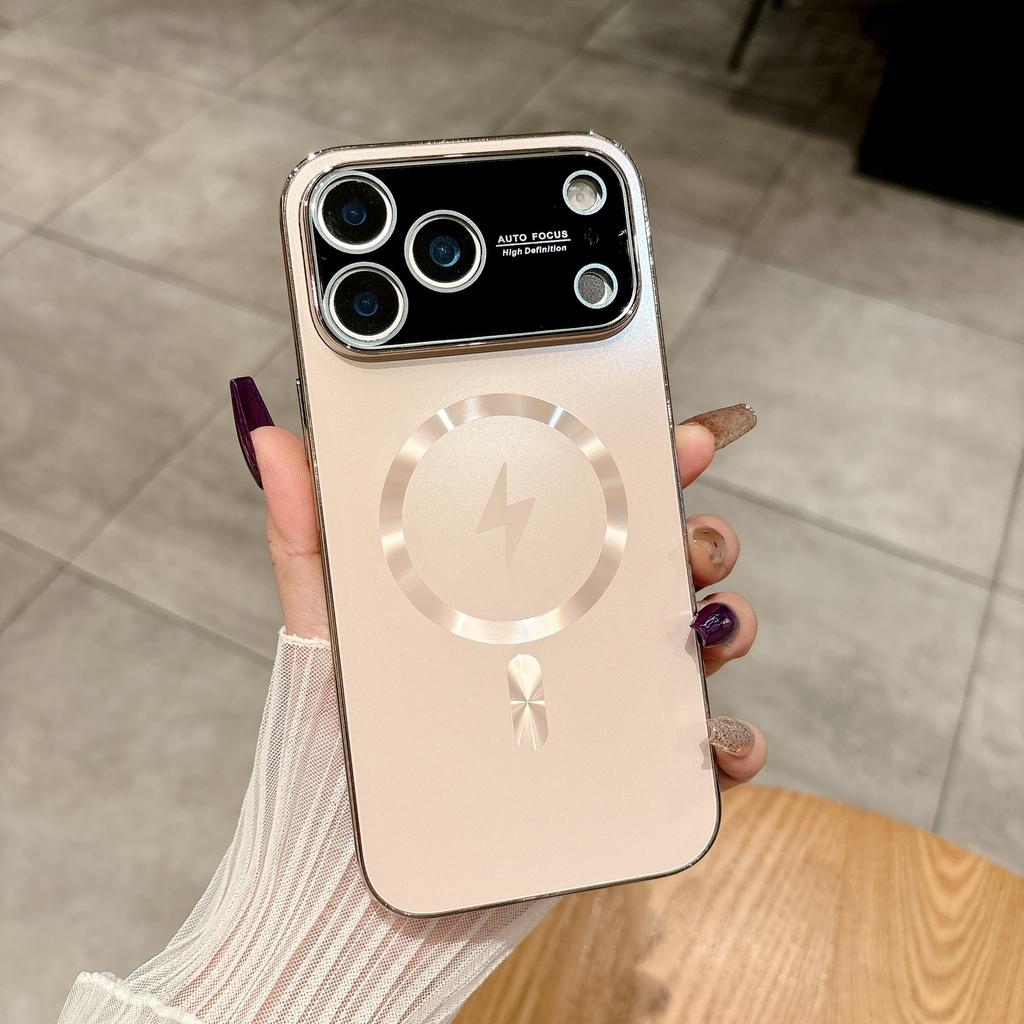 Plain Skin Friendly Electorplating Magnetic Case For iPhone 17 Pro Max 16 15 14 13 With Camera Lens Coverage Protector Tik Tok