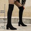 Осень Зима Эластичные Утягивающие Женские Носки Луты Мода Женские Толстый Каблук Выше Колена Высокие Ботильоны