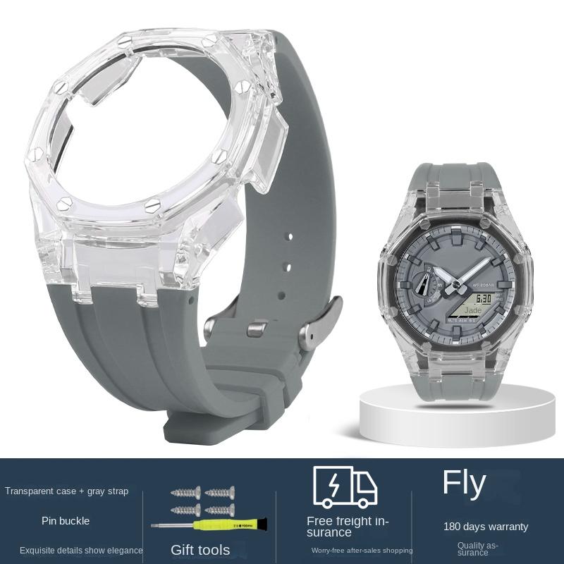Для Casio G-SHOCK GA-2100 Модифицированный корпус ремешка Ледяной Прозрачный Желе ПК корпус Смоляной ремешок GA2100 часы персональные аксессуары