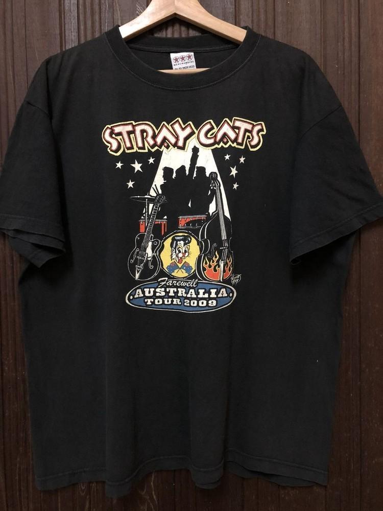 Stray Cats Farewell Australia Tour 2009 Tee Black Unisex Tshirt KH13184
