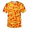 Creative Food Pattern T Shirts Hamburg Pizza Steak French Fries Men's Summer T-Shirts