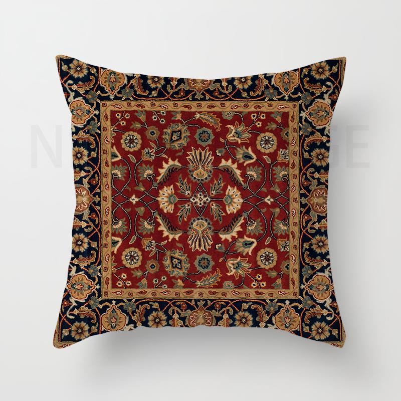Red Moroccan Ethnic Short Plush Pillowcase Living Room Bedroom Sofa Cushion Cover Home Decor 40x40 45x45 50x50 60x60