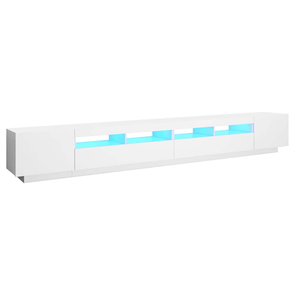 Vidaxl Szafka Pod Tv Z Oświetleniem Led, Biała, 300X35X40 Cm