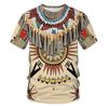 Ethnic Style 3D Printed T-shirts, Men's and Women's Streetwear, Daily Fashionable Oversized Short Sleeved T-shirt Tops