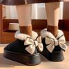 Модные ботинки-дутики с бантом для женщин, плюшевые, с круглым носком, женская обувь, зимние, каваий, до щиколотки, новинка 2025, пушистые, трендовые, модная обувь с подкладкой