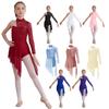 Girls Floral Lace Lyrical Dance Jumpsuit with Asymmetrical Hem & Boyshorts for Stage Performance