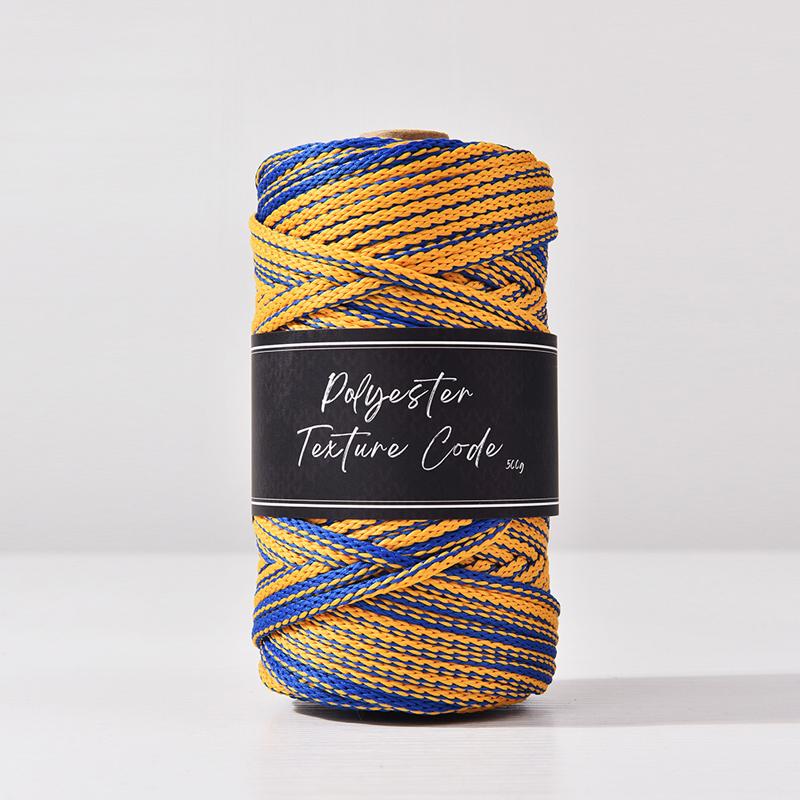 5 мм Двухцветный смешанный 5 мм Полиэстеровый плетеный шнур, Ручная вязка для сумки, ковра, вязальной пряжи, нить для браслета из конского волоса, 70 ярдов