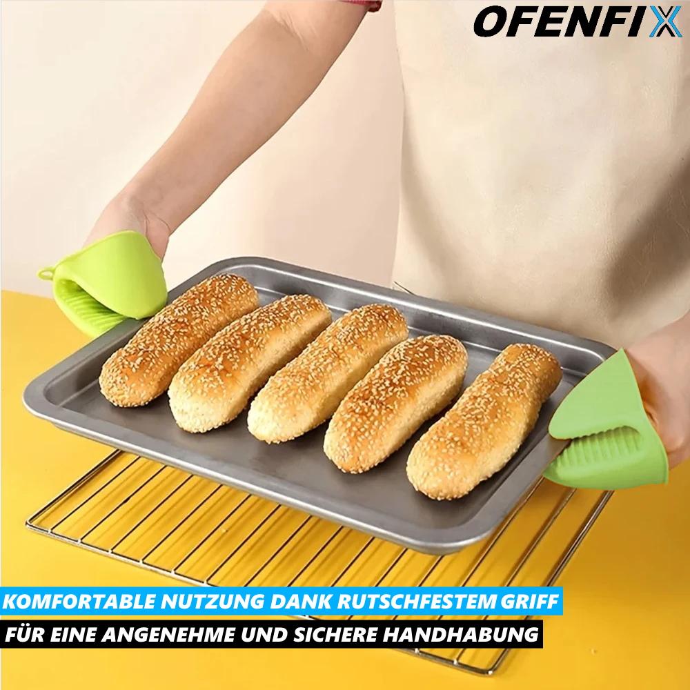 OFENFIX Oven Gloves Pot Holders Oven Gloves Cooking Gloves Silicone [2 Pcs]