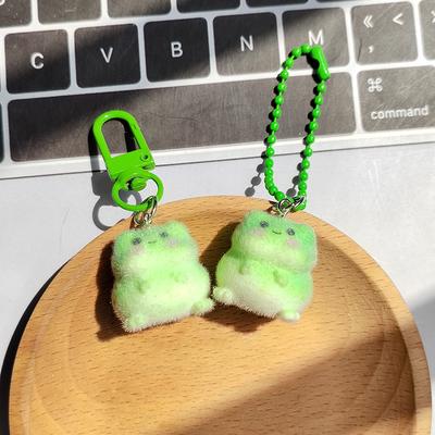 Смола Флок Лягушка Животное Брелки Шнурок для телефона Мультяшный Милый Пушистый Подвеска Сумка Чехол для наушников Аксессуары Кольцо для ключей автомобиля