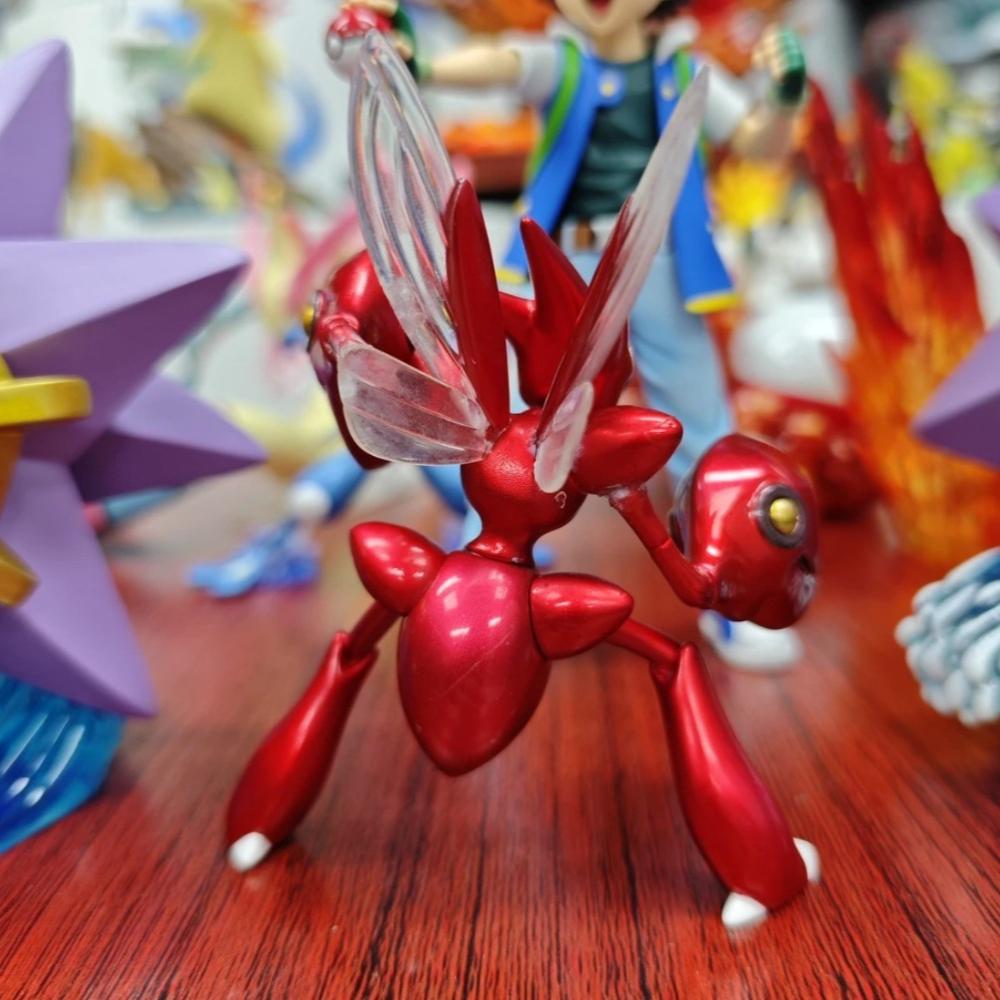 9cm/3.54inch Anime Pokemon Scizor Figure Mantis Action Figure Pvc Statue Desktop Ornament Collection Model Toys Gifts